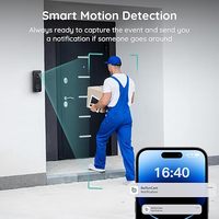 Sonnette de porte intelligente WiFi J9Q IP65 avec audio bidirectionnel, détection de mouvement, vision nocturne, vidéo 2K, caméra de surveillance, champ de vision de 150°