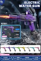 Pistola de Agua Eléctrica Automática para Niños, Estilo SMG, Gran Capacidad, Diseño de Dibujos Animados, Pistola de Agua con Luz LED