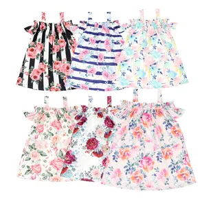 Fuyu OEM Baby Girl Kids Sleeveless Floral Print Princess Party Dress Hot Sale Summer Baby Girl Dress