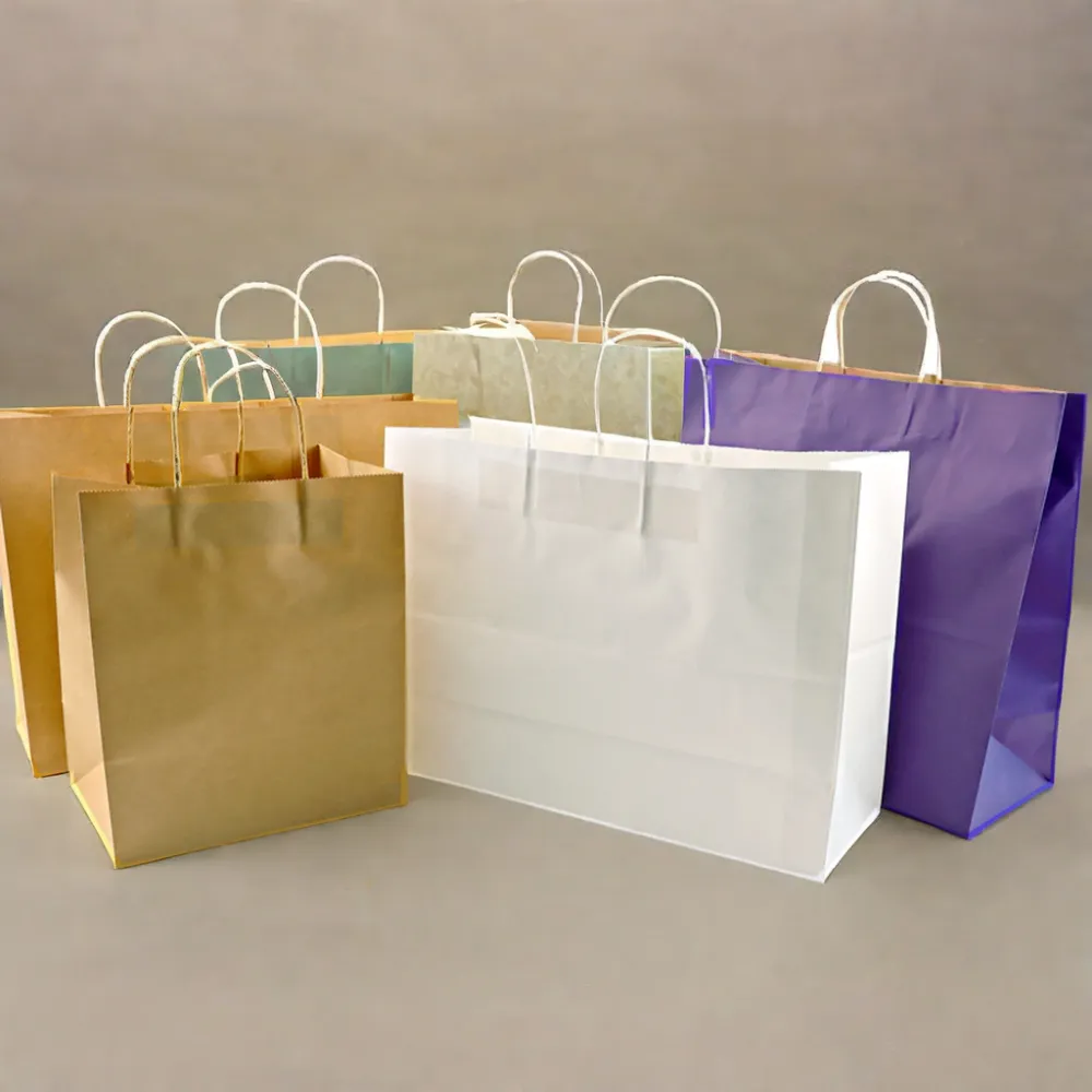 Dekorative handgefertigte Papiertüten braune Papier-Einkaufstaschen mit Logos braune Papiertüten biologisch abbaubar
