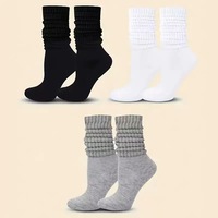 Chaussettes jetables pour femmes, extra longues, effet froissé, couleur unie, en coton doux et élasthanne, pour bottes d'hiver décontractées