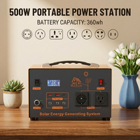 Station d'alimentation portable certifiée CE pour la cuisine, 300W 360Wh Li-ion MPPT UPS, charge sans fil, Type-C USB-A, charge rapide