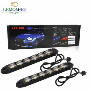 Flèche étanche LED DRL clignotant séquentiel pour voiture blanc feu de jour avant lampe ambre style DC 12V