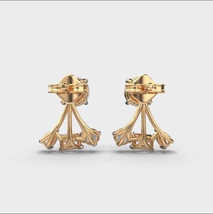 Pendientes de Diseño con Diamantes Cultivados en Laboratorio, Corte Brillante, Detalles en Baguette, Rodio, Oro Blanco/Rosa/Amarillo de 18K, Regalo de Aniversario - Product Image 4