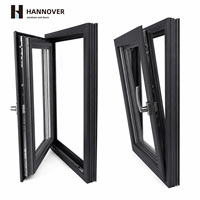 Ventana Abatible de Aluminio con Rotura de Puente Térmico, Doble Acristalamiento, Eficiencia Energética, Ventana Abatible Personalizada de Estilo Europeo para Villa