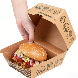 Caixa de Papel para Batatas Fritas e Frango Personalizada, Embalagem Descartável Resistente a Gordura para Hot <span class=keywords><strong>Dog</strong></span> e Hambúrguer com Logotipo - Product Image 2