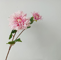Vente en gros de fleurs de pivoine à 2 têtes, fleurs de dahlia en PU au toucher réel, fleurs de dahlia hydratantes pour la décoration de la maison et de mariage