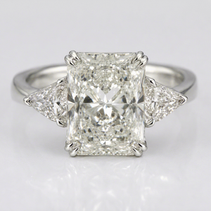 Custom 1CT VVS/VS Lab Grown Diamond Women's Engagement Ring Side Stones 5ct E VS1 Excellent Cut Radiant IGI Certified 14K Gold - Product Image 1