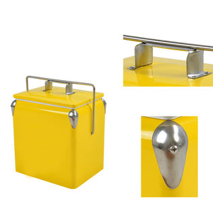 Ngoài Trời Cổ Điển Mát Cắm Trại Mát Tươi Giữ Hộp Xô Đá Kim Loại Có Thể Mát Hộp - Product Image 4