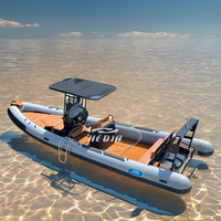 Bateau de pêche de plaisance en aluminium à vitesse offshore à cabine complète approuvé CE de 7.5m avec moteur
