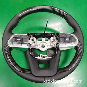 Steering Wheel Assembly For Toyota Land Cruiser LC300 2008-2026 Black ABS Carbon Fiber Style With Push Button Switches - Product Image 1