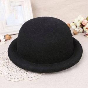 50cm 56cm Adult Child Kid Size Cute Wool <b>Felt</b> Cap Hat With Round Top <b>Roll</b> up Brim - Product Image 4