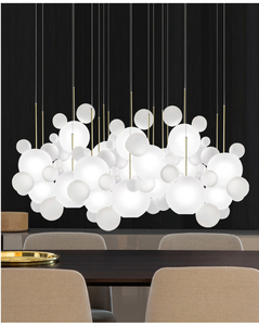 Nuevo <span class=keywords><strong>blanco</strong></span> lechoso bola de cristal de vidrio burbuja colgante luz para <span class=keywords><strong>hotel</strong></span> - Product Image 6
