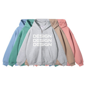 เสื้อฮู้ดดี้ผ้าฝ้าย 100% ทรงหลวม พร้อมซิป ปักโลโก้ตามสั่ง และสกรีนลาย พิมพ์ลาย เสื้อฮู้ดดี้เนื้อหนา - Product Image 1