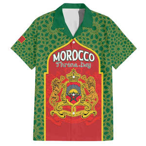 Camisa hawaiana personalizada del Día <span class=keywords><strong>DE</strong></span> LA Proclamación <span class=keywords><strong>de</strong></span> Marruecos, Moussier's Redstart con <span class=keywords><strong>escudo</strong></span> <span class=keywords><strong>de</strong></span> armas, camisa hawaiana personalizada con tu texto para hombre - Product Image 4