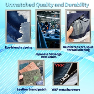 <span class=keywords><strong>Jeans</strong></span> larghi larghi stile <span class=keywords><strong>uomo</strong></span> moda stile Denim Color verde Aurora e nero - Product Image 5