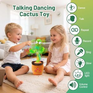 Cactus Dansant Interactif Chantant et Rigolant, Jouet en Peluche Électrique pour Enfants de 5 à 7 Ans, Décoration Tendance pour Filles et Garçons - Product Image 4
