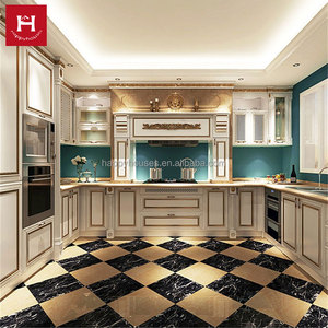 Hạnh Phúc Nhà Tùy Chỉnh Sang Trọng Trắng PVC Tốt Nhất Tủ Thiết Kế Lắp Ráp Rắn Bằng Gỗ Đầy Đủ Tủ Bếp Thiết Lập Sản Xuất Nhà Cung Cấp - Product Image 2