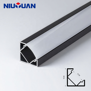 Profilé en aluminium LED en forme de V d'angle, argenté et <span class=keywords><strong>noir</strong></span>, avec couvercle en PC, fabriqué par NIUYUAN - Product Image 2