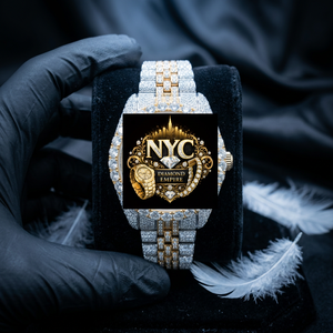 Reloj Mecánico de Lujo para Hombre, Chapado en Oro Amarillo, con Incrustaciones de Moissanita, Estilo Hip Hop, Redondo - Product Image 1