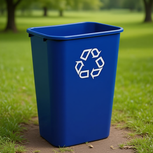 Cestino per Rifiuti Rettangolare 39 L Blu con Simbolo del Riciclo - Product Image 3
