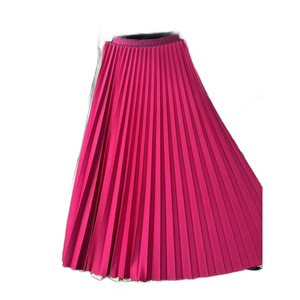 Jupe élégante taille haute en soie blanche pour femme, nouvelle collection été, amincissante, coupe A, grande taille, unie, effet superposé - Product Image 3