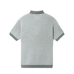 AiNear Design logo personalizzato all'ingrosso Oem & Odm Casual a maniche corte collo <span class=keywords><strong>Polo</strong></span> a righe <span class=keywords><strong>Jacquard</strong></span> maglia maglia maglia maglia maglia da uomo t-shirt maglione - Product Image 6