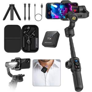 Estabilizador de Gimbal para Teléfono Inteligente Aochuan S2 Pro con Micrófono para Grabación de Video con Teléfono Móvil, Plástico Negro - Product Image 5