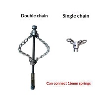Nouveau modèle de déboucheur à chaîne galvanisé à l'oxyde noir, pour taches d'huile et objets durs, connecteur à ressort pour perceuse 16 mm