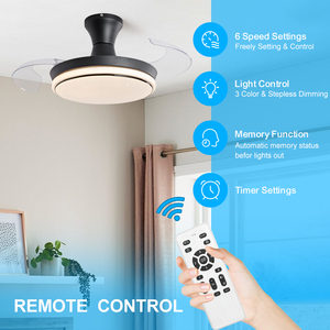 <span class=keywords><strong>Ventilateur</strong></span> de plafond décoratif LED moderne Y201 avec télécommande, <span class=keywords><strong>blanc</strong></span>, 39 pouces, <span class=keywords><strong>lustre</strong></span> rétractable invisible - Product Image 5