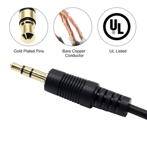 Kabel Rakitan Jack Audio 3.5mm M12 3-Pin Panel Mount Kustom, Konektor Adaptor Berlapis Emas, Konduktor Aluminium, Isolasi PVC - Product Image 3