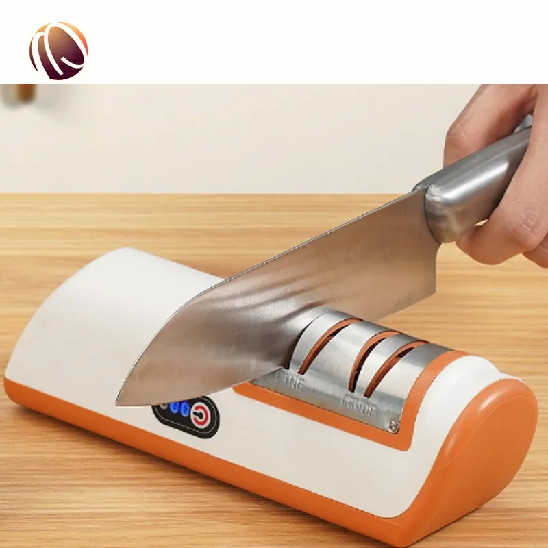 Kitchen Knife Sharpener Combines Electric and Manual Sharpening for Straight Edge and Serrated Knives Electric Knife Sharpener