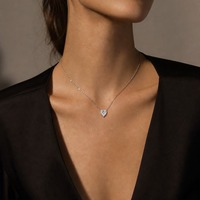 Collier en moissanite taille cœur VVS D GRA 1 carat, minimaliste, en argent sterling 925, facile à assortir, bijoux à porter au quotidien, vente en gros