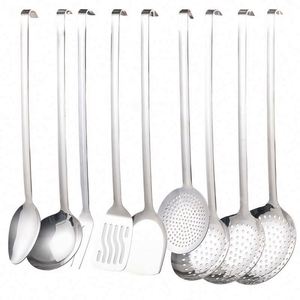 Louche à soupe et à bouillie personnalisée pour la cuisine, à long manche, en acier inoxydable 201, avec crochet, ustensile de cuisson - Product Image 6