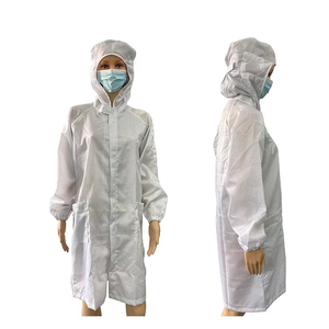 Overoles Allesd Unisex <span class=keywords><strong>ESD</strong></span> 98% POLIÉSTER + 2% fibra de carbono conductora <span class=keywords><strong>ESD</strong></span> bata de laboratorio sala limpia bata antiestática con capucha - Product Image 1