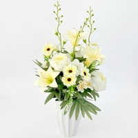Arrangement de bouquet de fleurs de roses artificielles faites à la main pour la fête des mères décorations de la Saint-Valentin funérailles de Pâques fabriquées à la main pour