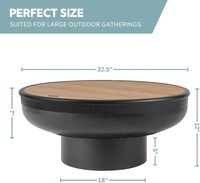 Table de brasero en fonte de 32 pouces avec finition mate, gril extra épais et robuste pour usage extérieur, patio, jardin, barbecue