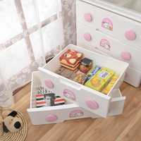 Nouvelle armoire de rangement en plastique moulé par injection à 5 couches avec plateau en MDF et tiroir en ABS pour vêtements de salon