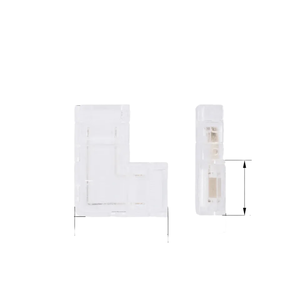 Adaptadores y conectores de tira LED COB en forma de L de 2 pines y 8 mm con contactos metálicos, paquete de 10 unidades - Product Image 1