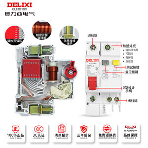 Disjoncteurs domestiques Delixi avec protection contre les fuites 1P+N 2P Triphasé 3P 4P Interrupteurs - Product Image 4
