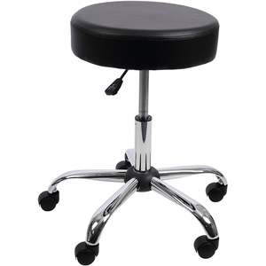 Silla de Laboratorio Alera Negra de PU, Ajustable en Altura, Cómoda y Práctica - Product Image 4