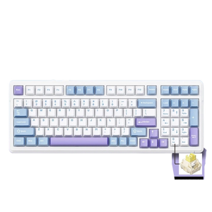 لوحة مفاتيح AULA F99 الميكانيكية الجديدة ذات التصميم المريح، لاسلكية فائقة النحافة بثلاثة أوضاع - بطارية 8000 مللي أمبير، أغطية مفاتيح PBT، تخطيط 99٪، بلاستيك - Product Image 1