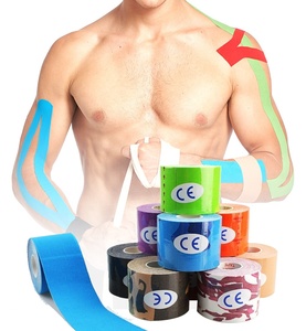 Ruban de kinésiologie élastique en coton pré-coupé 5 cm x 5 m, professionnel athlétique, 25 cm par bande, athlétique, kinésiologie, élastique - Product Image 2