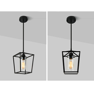 Luminaires suspendus contemporains pour <span class=keywords><strong>salle</strong></span> à <span class=keywords><strong>manger</strong></span>, <span class=keywords><strong>luminaire</strong></span> géométrique en métal avec abat-jour en verre transparent pour îlot de cuisine - Product Image 3