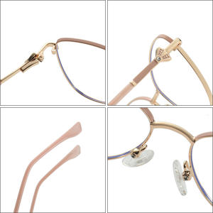 Gafas de Moda con Montura Metálica, Estilo Ojo de Gato, Acero Inoxidable, Montura Completa, Anti Luz Azul, para Mujer - Product Image 4