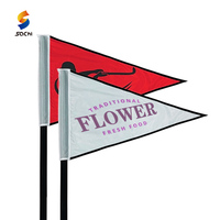 Petits drapeaux suspendus personnalisés sublimés avec logo Impression personnalisée Drapeau triangulaire avec logo Impression personnalisée Drapeaux de fanions de 4 m