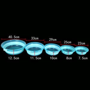 Bol à appâts pliable, plateau à appâts portable avec couvercle, matériau ABS, 40.5Cm à 22Cm, pour fournitures de pêche, équipement de pêche - Product Image 1