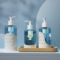 Flacons de shampooing en plastique PET au design unique et luxueux, 300 ml, 400 ml, 500 ml, pour lotion cosmétique, gel douche, soin des cheveux, emballage de flacon