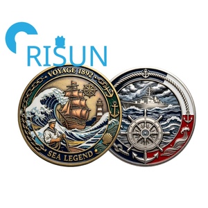 Monedas <span class=keywords><strong>de</strong></span> desafío inspiradoras y motivacionales náuticas con ancla <span class=keywords><strong>de</strong></span> velero y símbolo <span class=keywords><strong>de</strong></span> fuerza <span class=keywords><strong>de</strong></span> marinero, personalizadas al por mayor - Product Image 5
