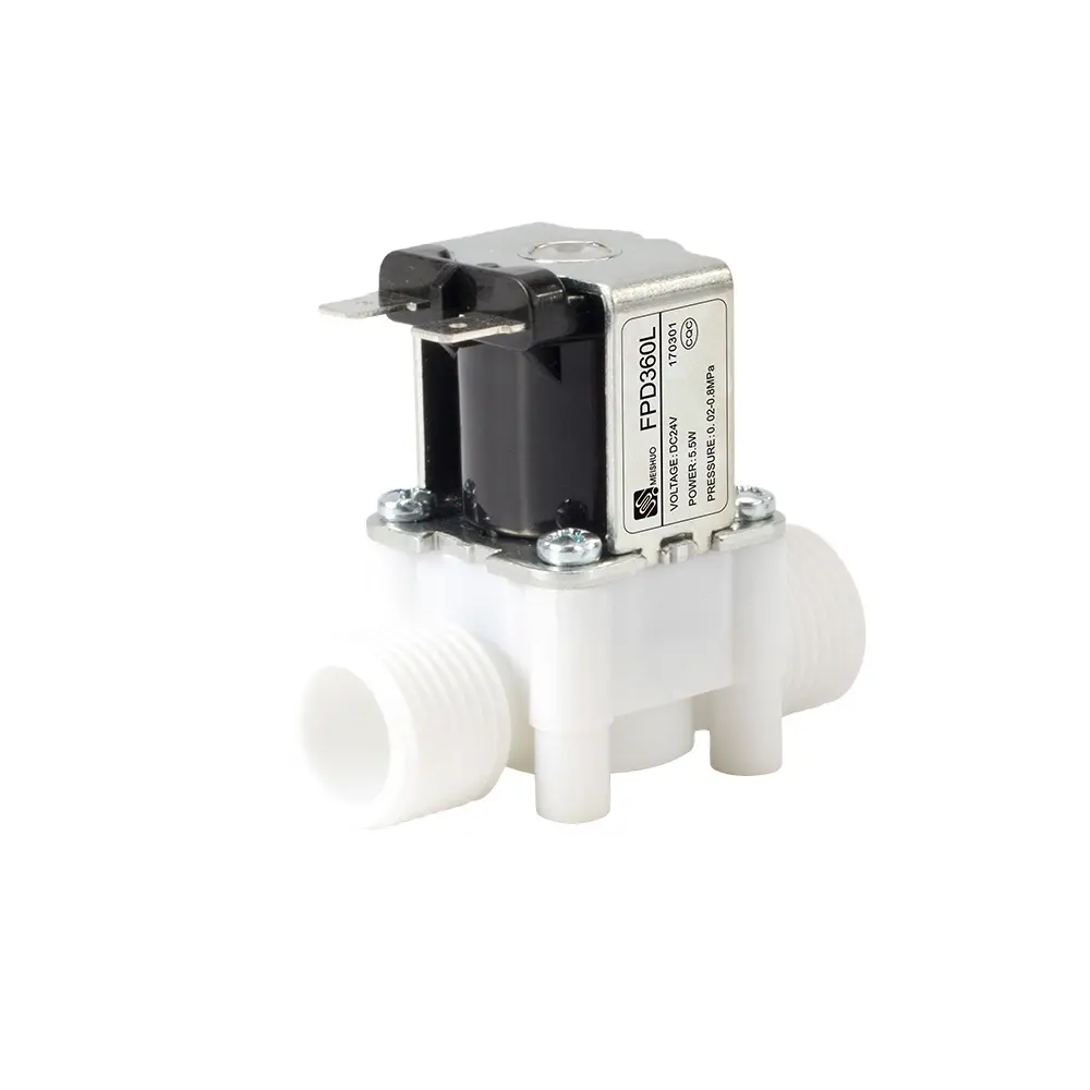 Meishuo FPD360L electric mini magnetic for water g1/2 External thread plastic check valve 12volt water solenoid valve